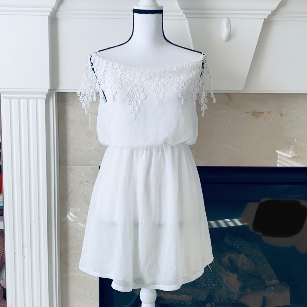 White off-shoulder dress
